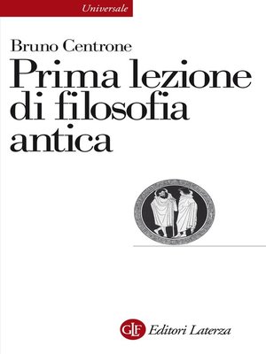 cover image of Prima lezione di filosofia antica